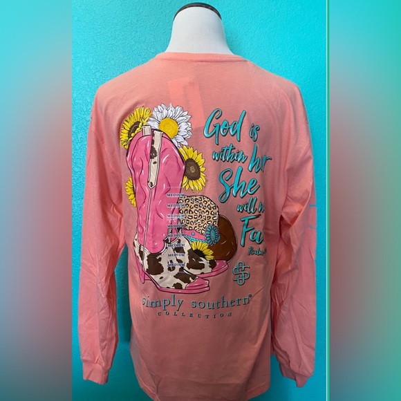 Simply southern peach T-shirt, size extra extra large NWT - Picture 3 of 3